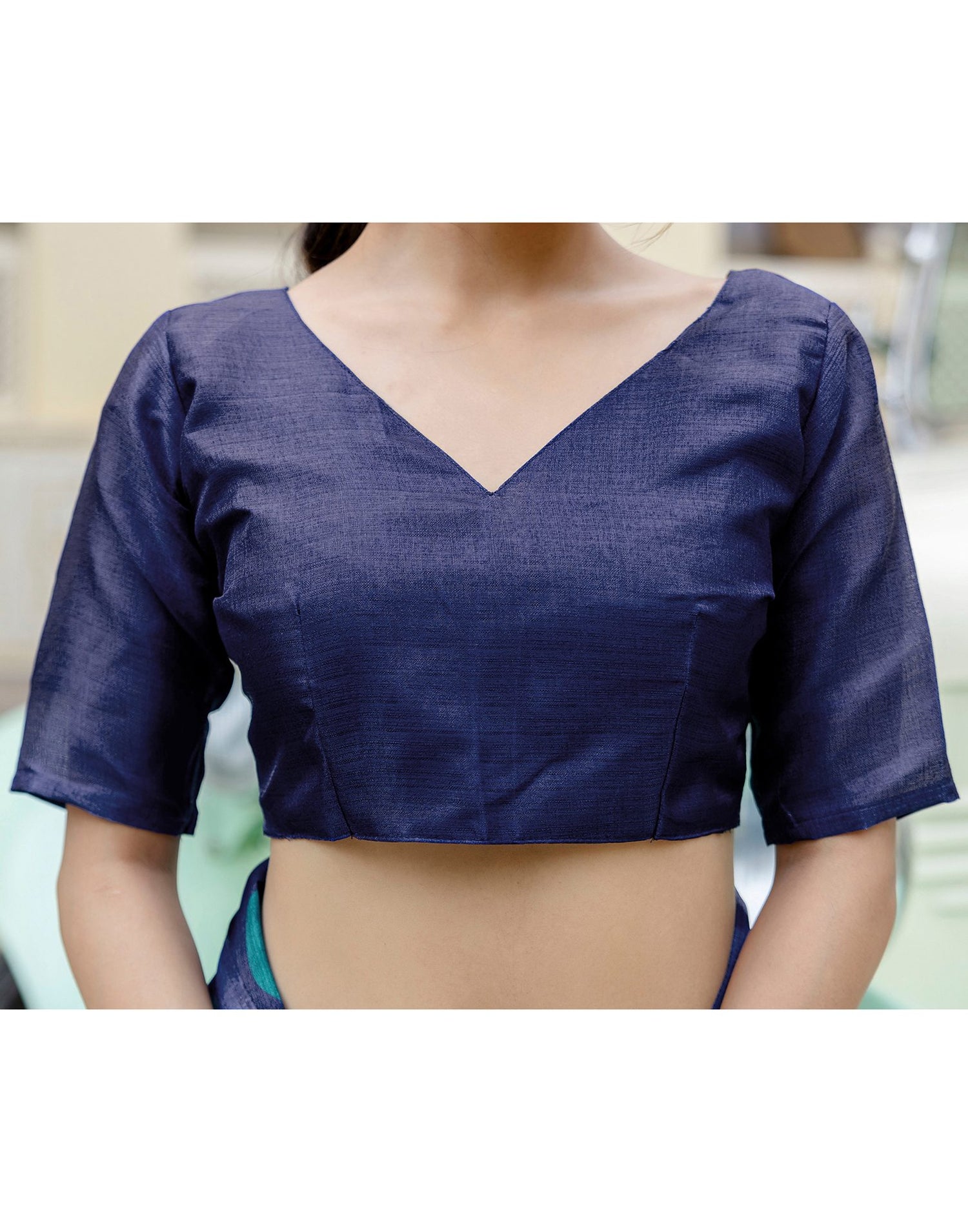 Blue Khadi Polka Dot Printed Saree