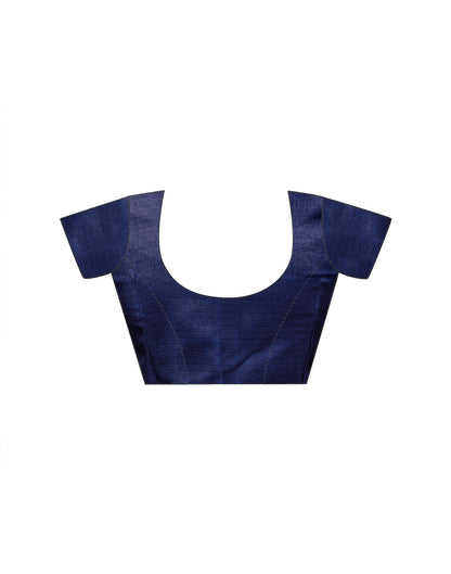 Blue Khadi Polka Dot Printed Saree