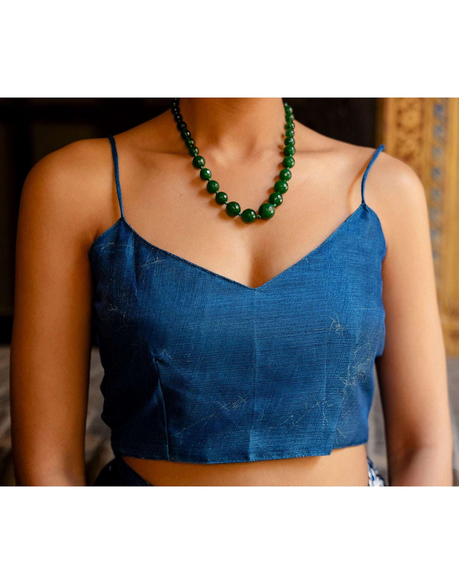 Blue Khadi Abstract Printed Saree