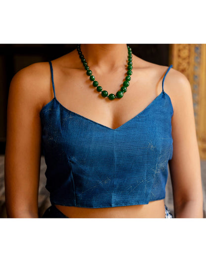 Blue Khadi Abstract Printed Saree