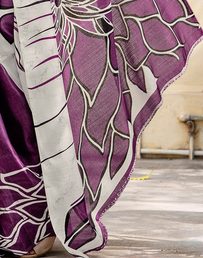 Purple Khadi Abstract Printed Saree