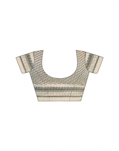 Beige Khadi Printed Saree