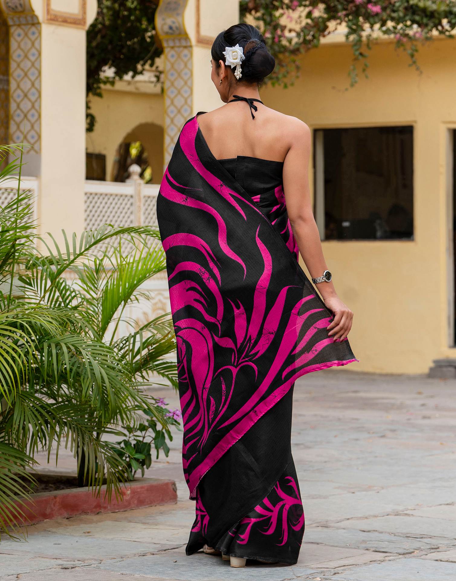 Black Khadi Printed Saree