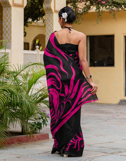 Black Khadi Printed Saree
