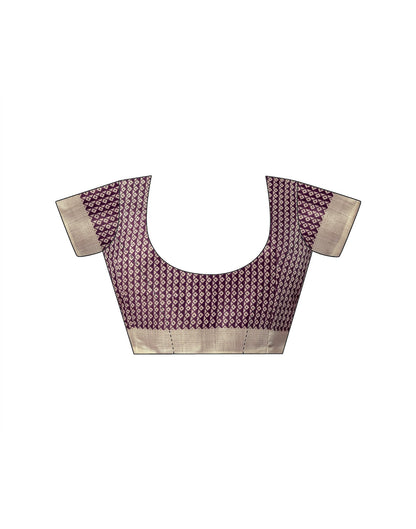 Purple Khadi Printed Warli Printed Saree