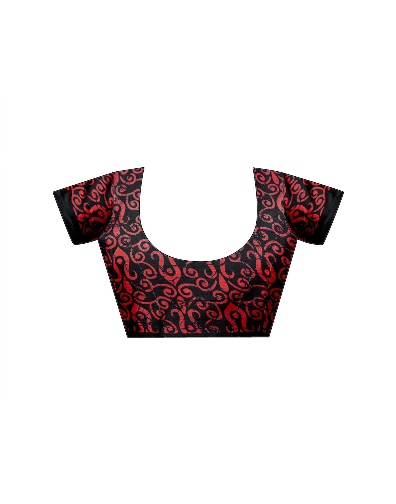 Red Khadi Abstract Printed Saree
