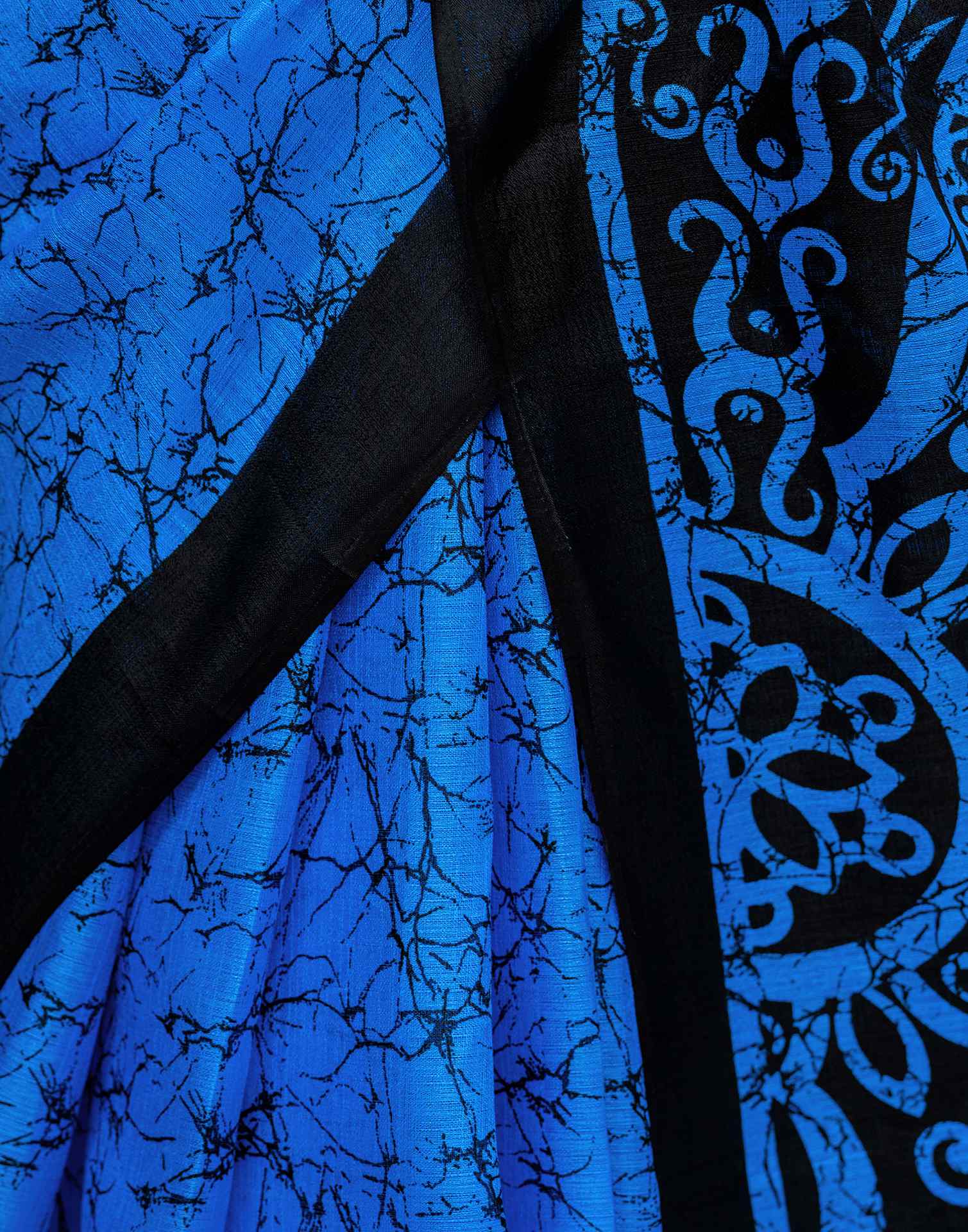 Blue Khadi Abstract Printed Saree