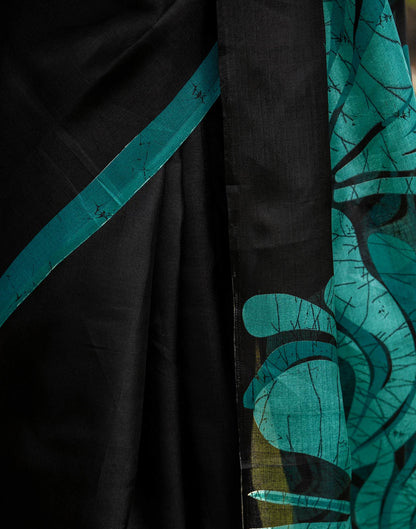 Black Khadi Printed Saree