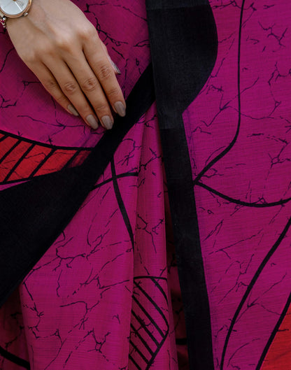Pink Khadi Printed Saree