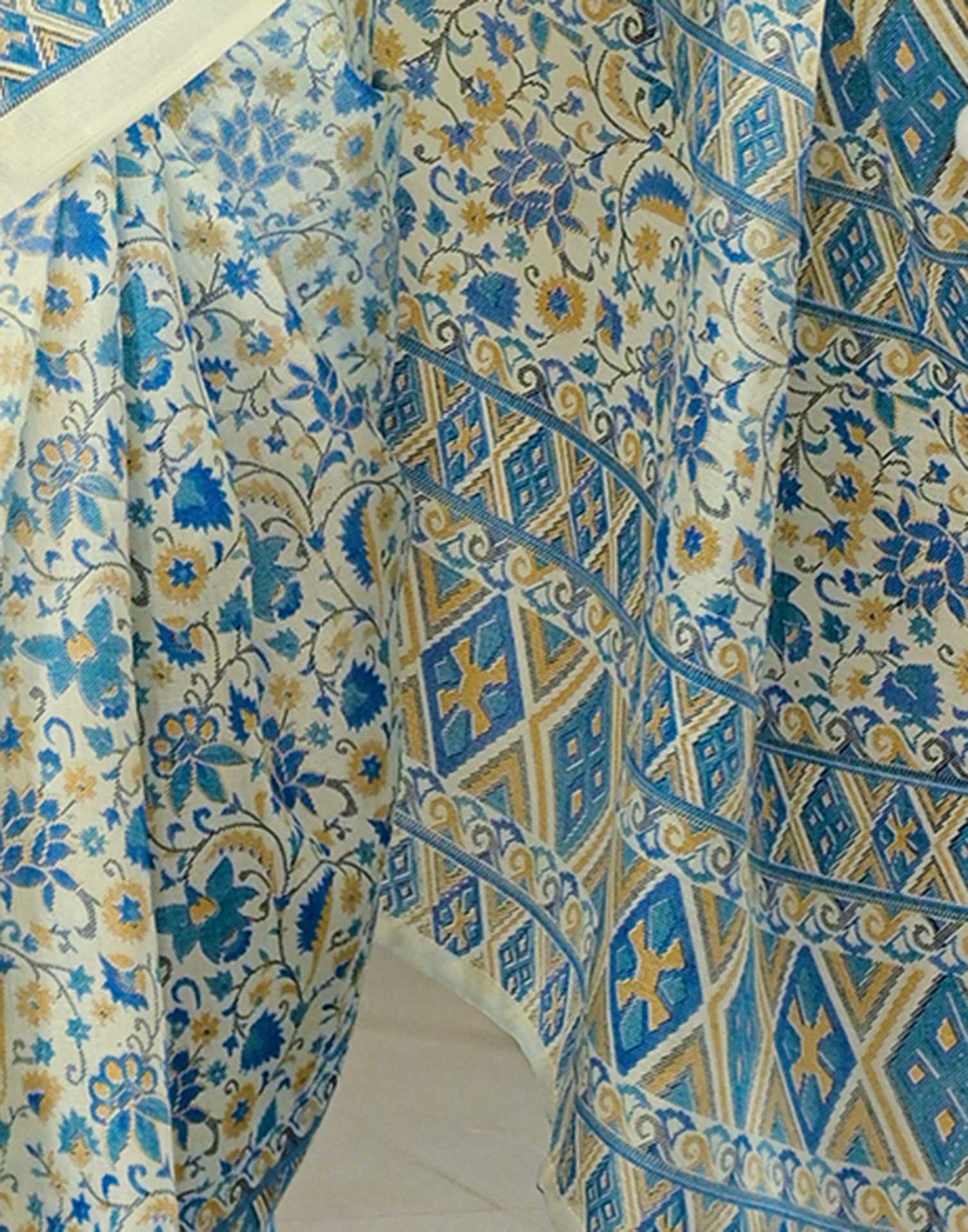 Beige Khadi Printed Saree