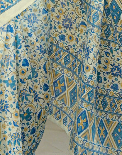Beige Khadi Printed Saree