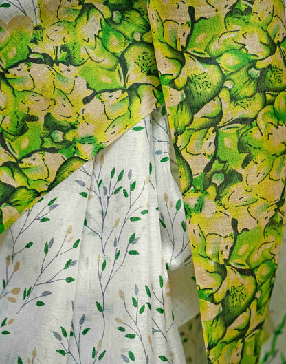 White Khadi Printed Saree