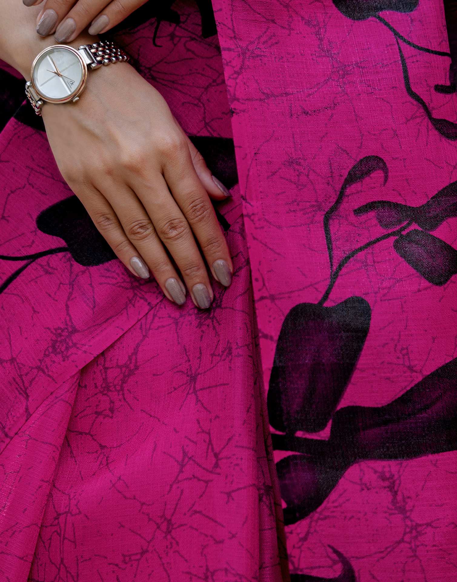 Pink Khadi Printed Saree