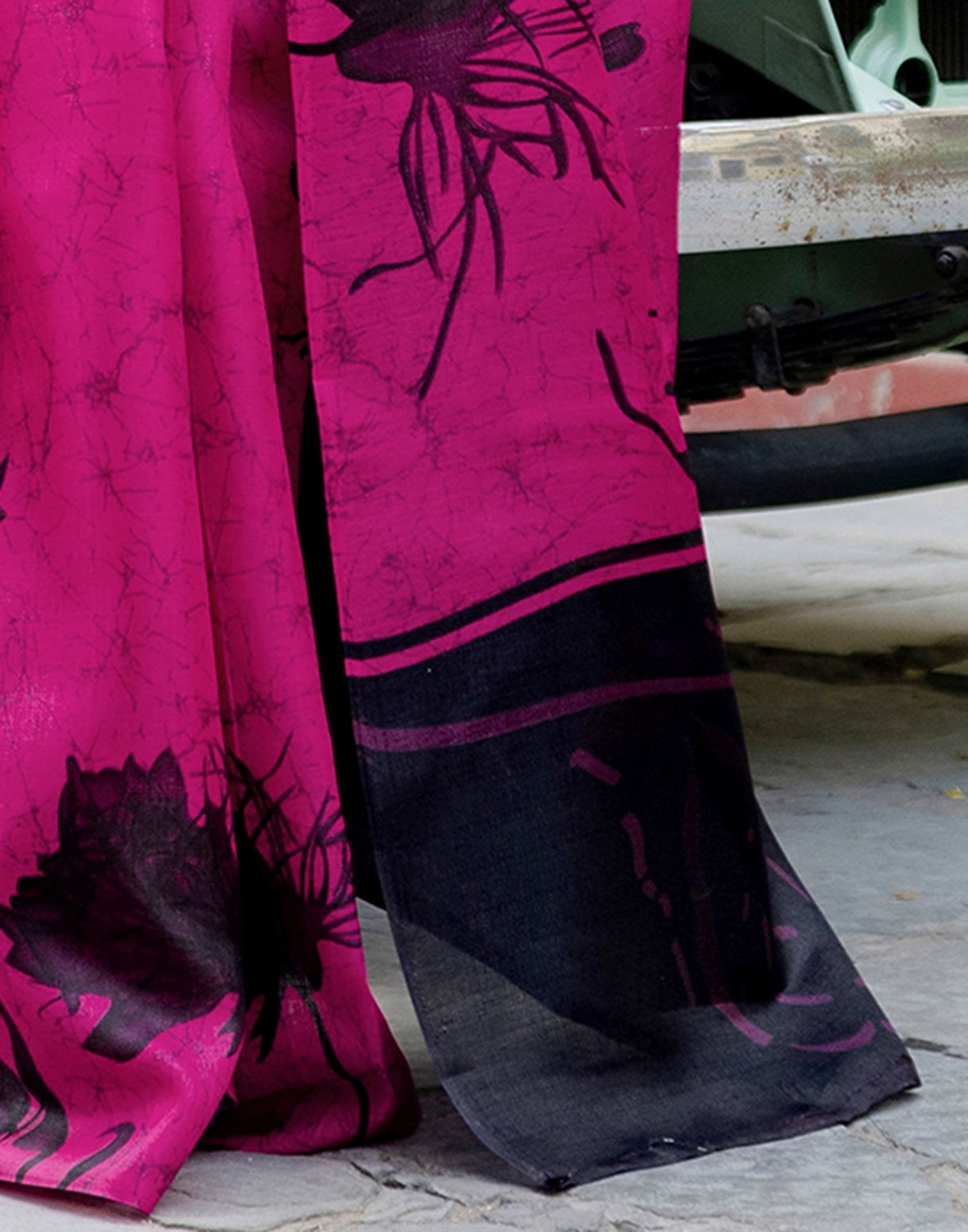 Pink Khadi Printed Saree