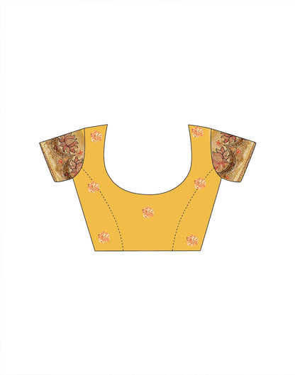 Light Yellow Silk Woven Embroidery Stone Work Banarasi Saree