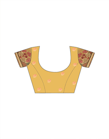 Light Yellow Silk Woven Embroidery Stone Work Banarasi Saree