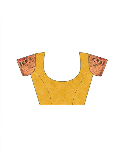 Yellow Silk Woven Embroidery Stone Work Banarasi Saree