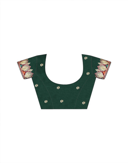 Green Tissue Silk Stone Work Embroidery Saree