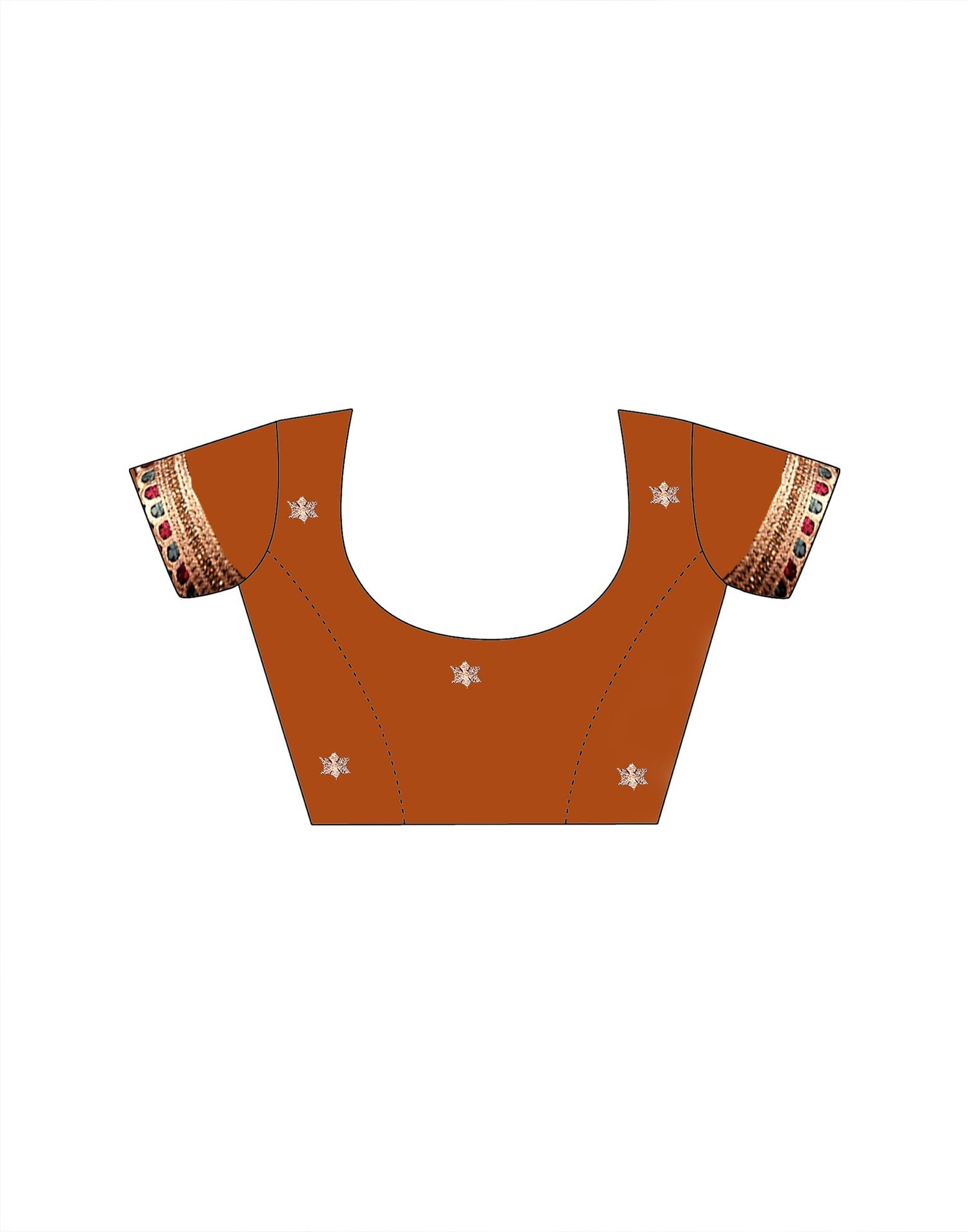 Light Orange Tissue Silk Stone Work Embroidery Saree