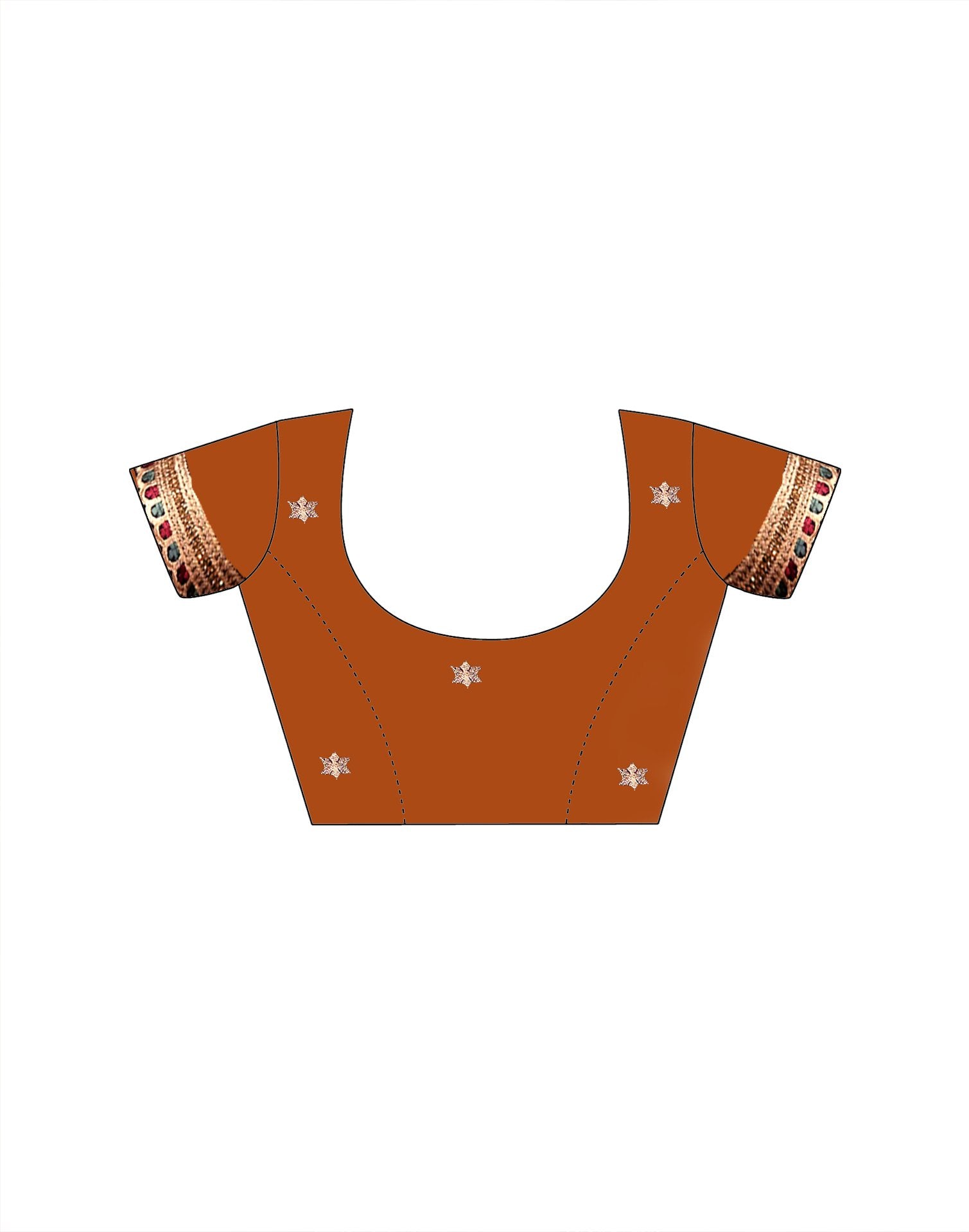 Light Orange Tissue Silk Stone Work Embroidery Saree