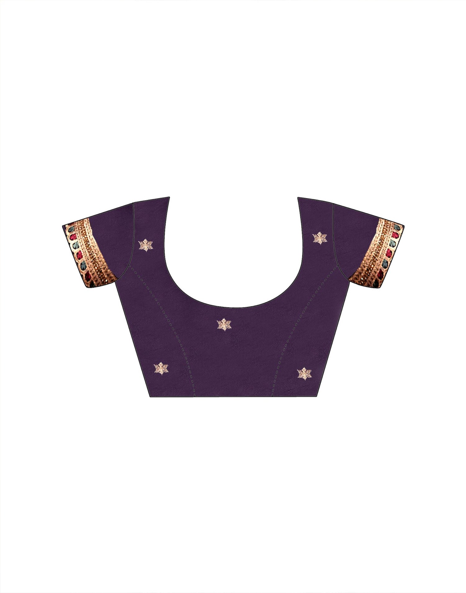 Purple Tissue Silk Stone Work Embroidery Saree