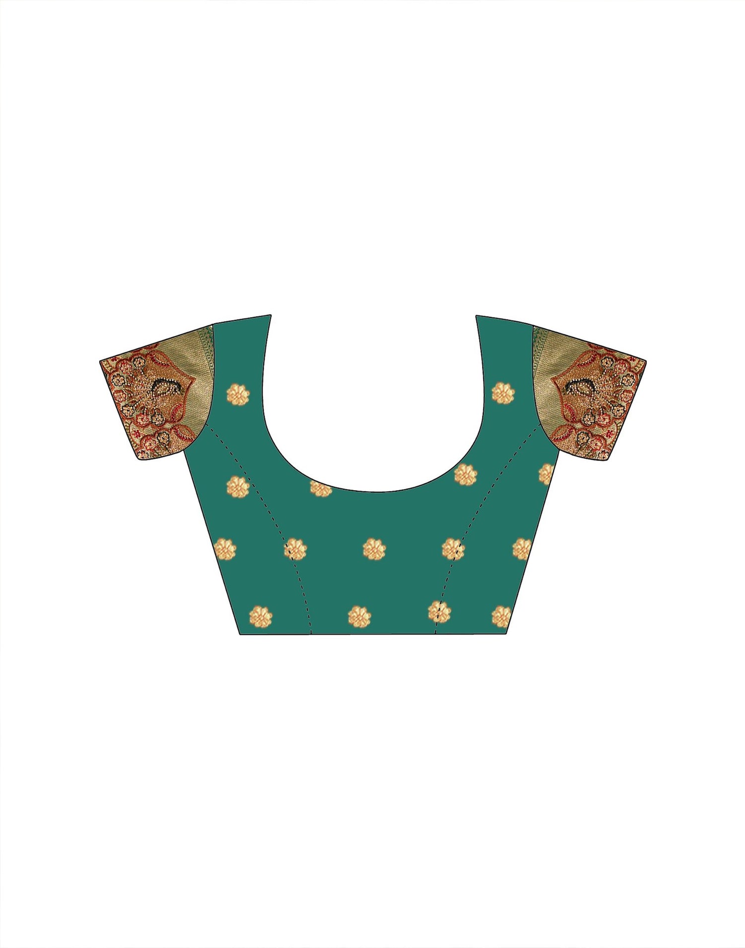 Teal Green Silk Woven Embroidery Stone Work Banarasi Saree