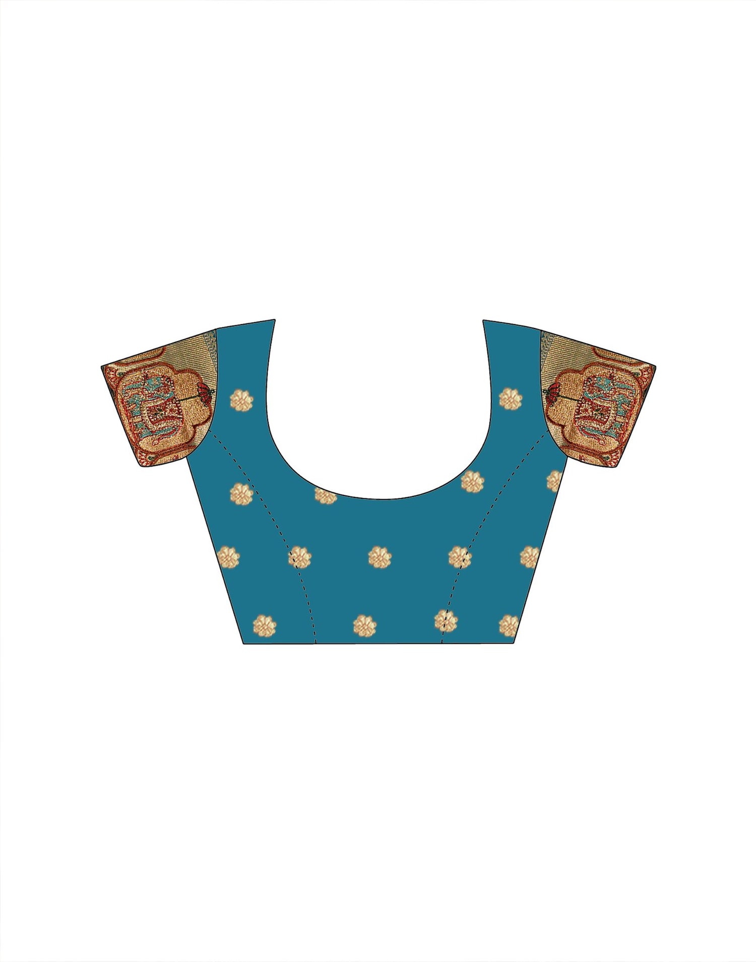 Teal Blue Silk Woven Embroidery Stone Work Banarasi Saree