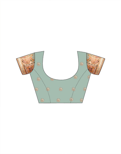 Turquoise Silk Woven Embroidery Stone Work Banarasi Saree