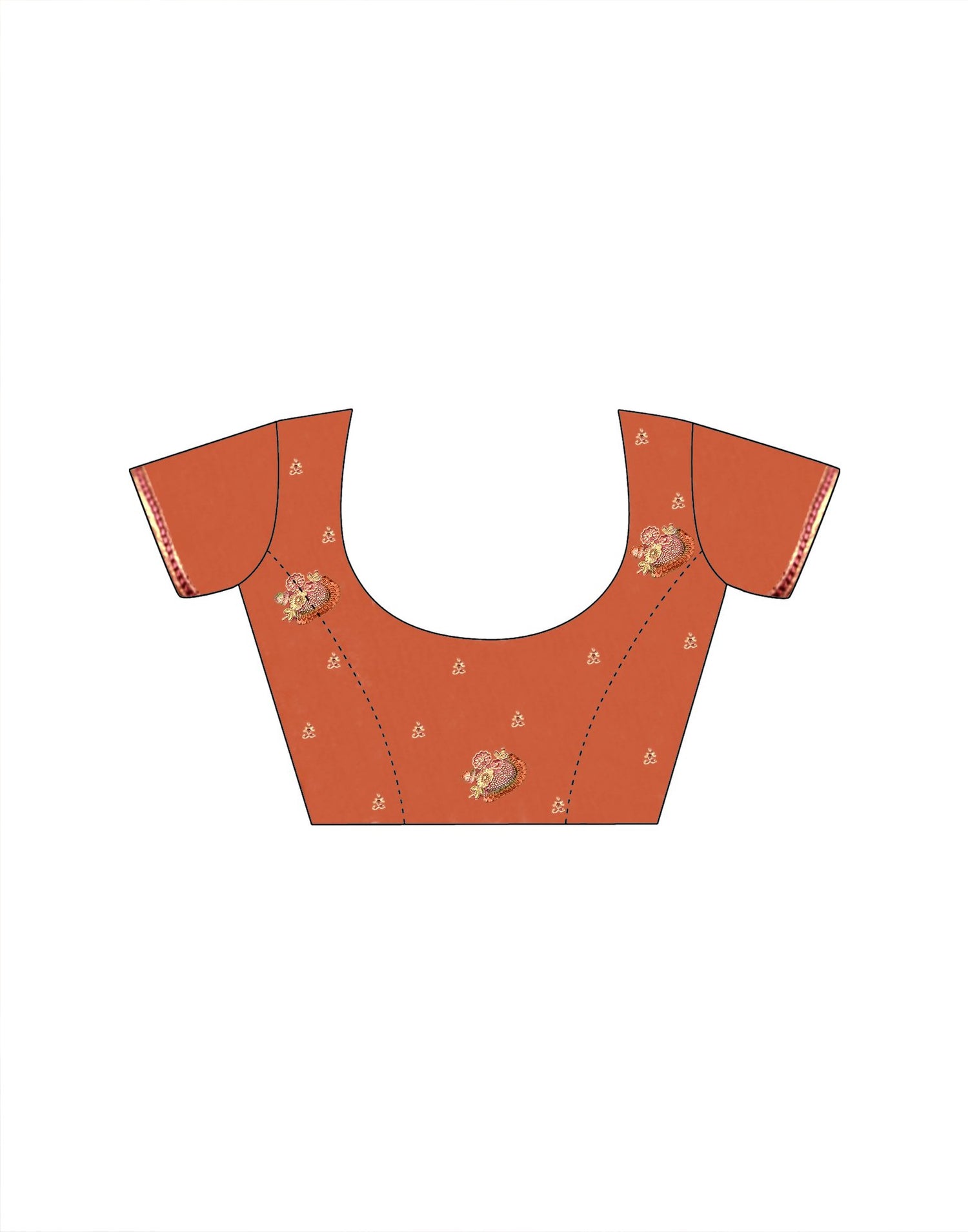 Orange Crush Tissue Stone Work Embroidery Saree