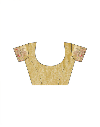 Lime Yellow Silk Woven Embroidery Stone Work Banarasi Saree