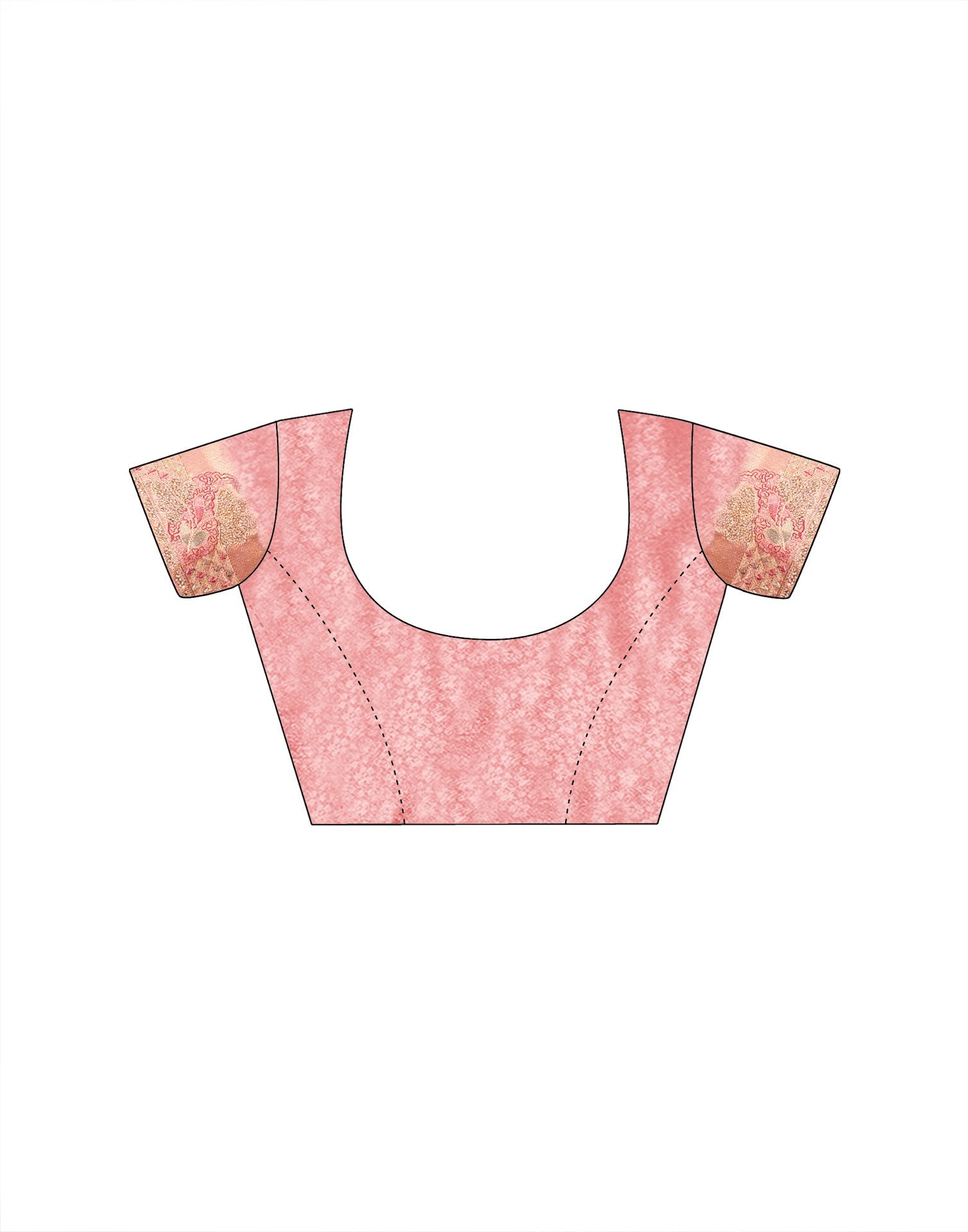 Coral Pink Silk Woven Embroidery Stone Work Banarasi Saree