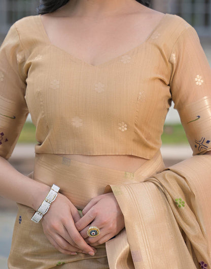 Beige Cotton Woven Paithani Saree