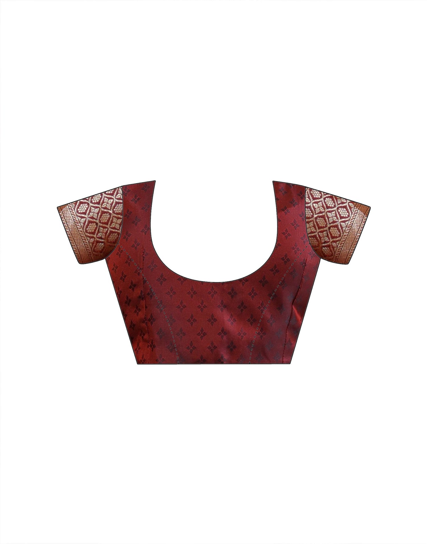 Maroon Silk Woven Banarasi Saree