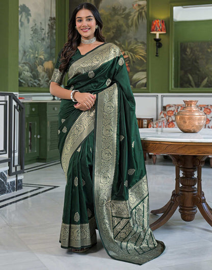 Green Silk Woven Banarasi Saree