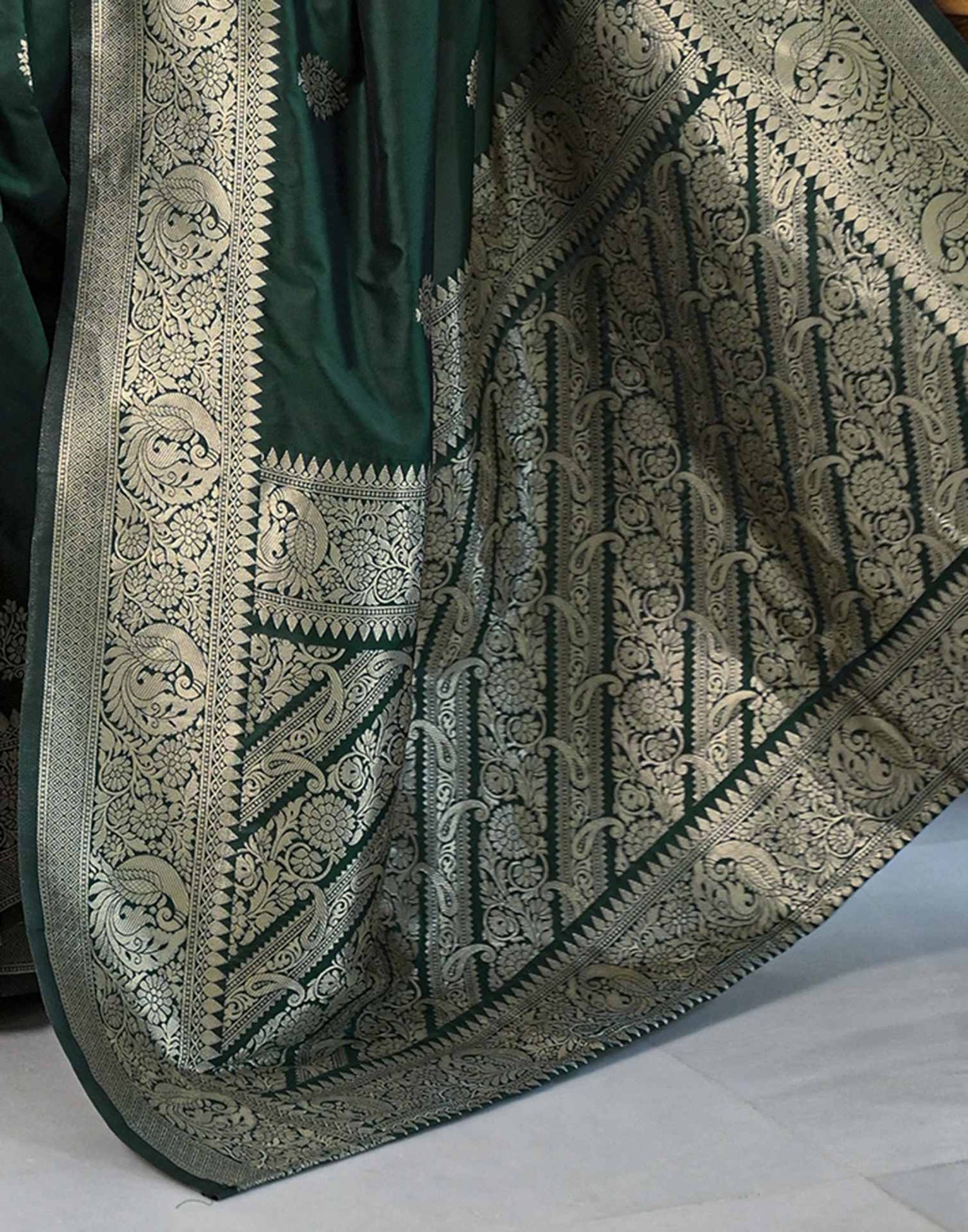 Green Silk Woven Banarasi Saree