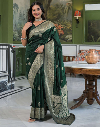 Green Silk Woven Banarasi Saree