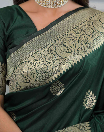 Green Silk Woven Banarasi Saree