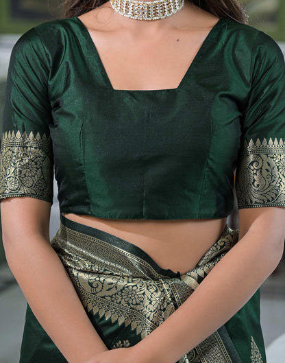 Green Silk Woven Banarasi Saree