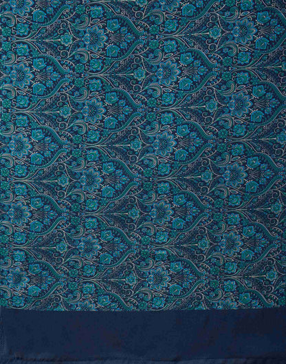 Light Blue Crepe Silk Printed Saree