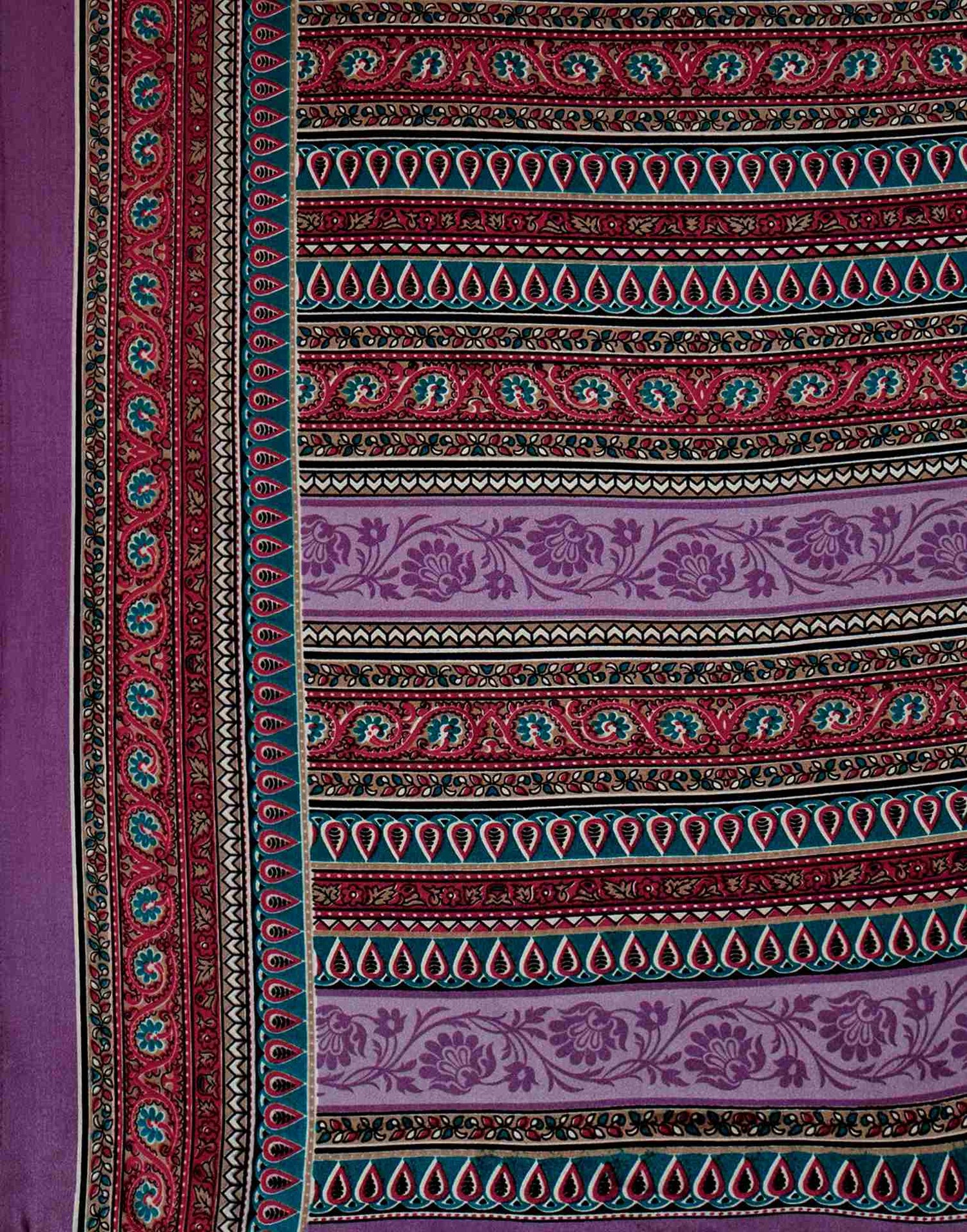 Lavender Crepe Silk Printed Saree