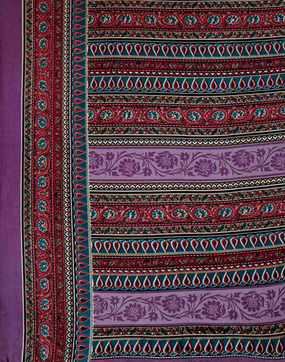 Lavender Crepe Silk Printed Saree