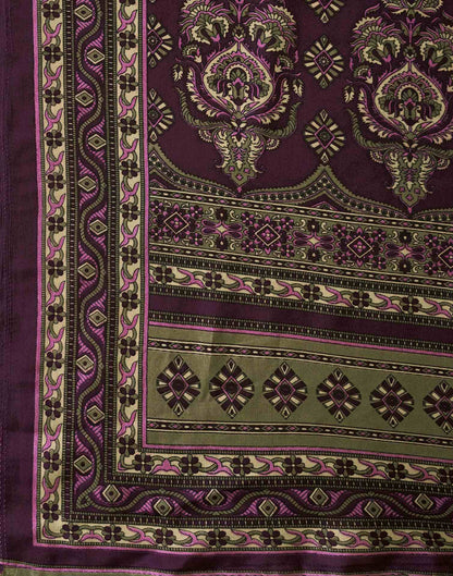 Mehndi Green Crepe Silk Printed Saree