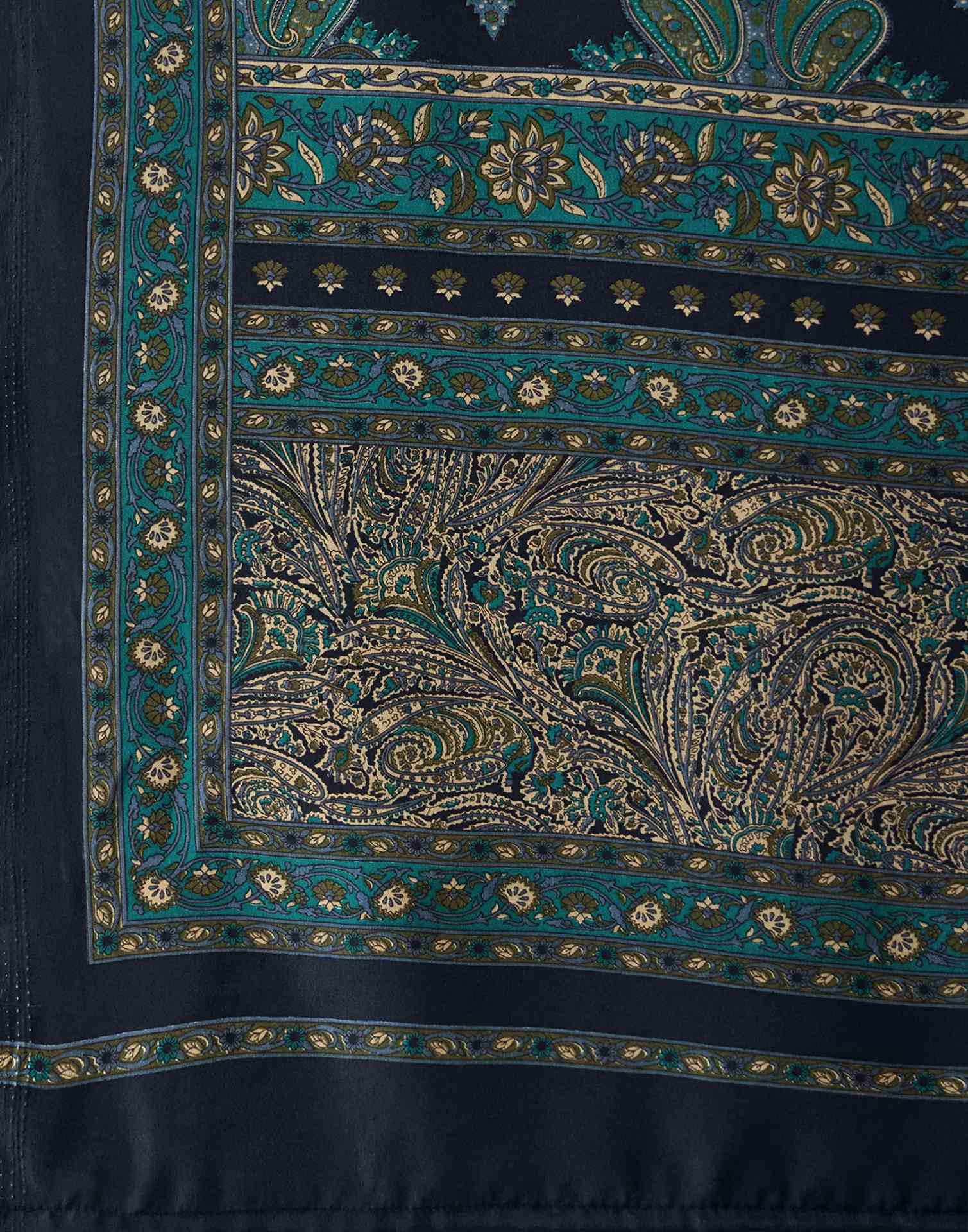 Navy Blue Crepe Silk Printed Saree