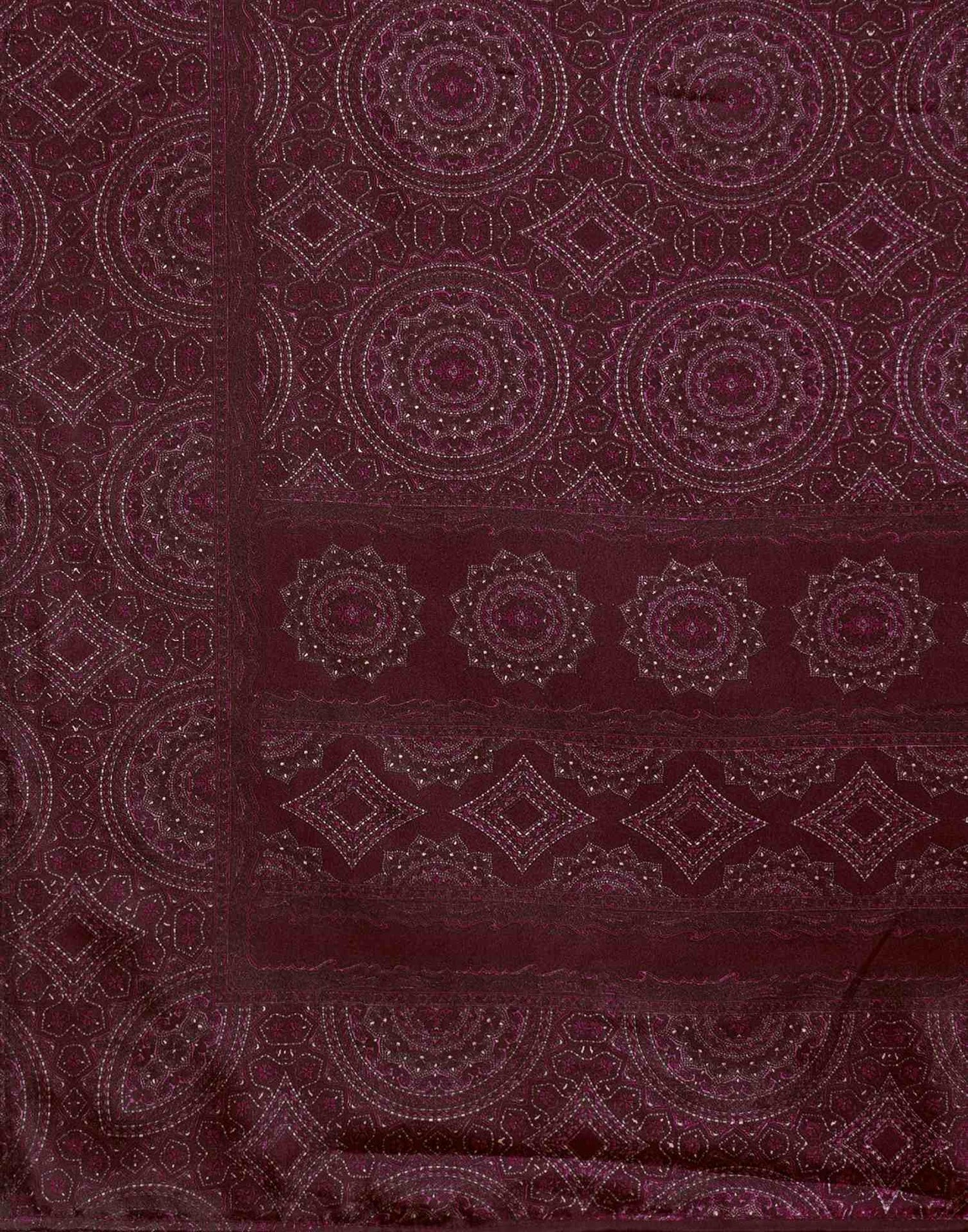Grey Crepe Silk Printed Saree