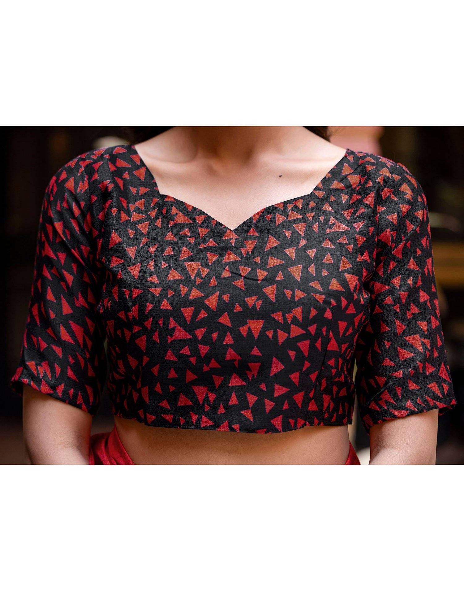 Red Khadi Printed Saree