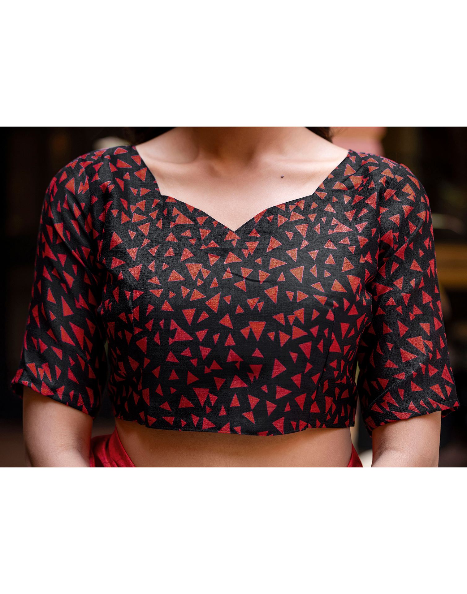 Red Khadi Printed Saree