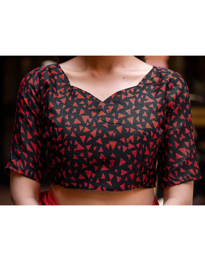 Red Khadi Printed Saree