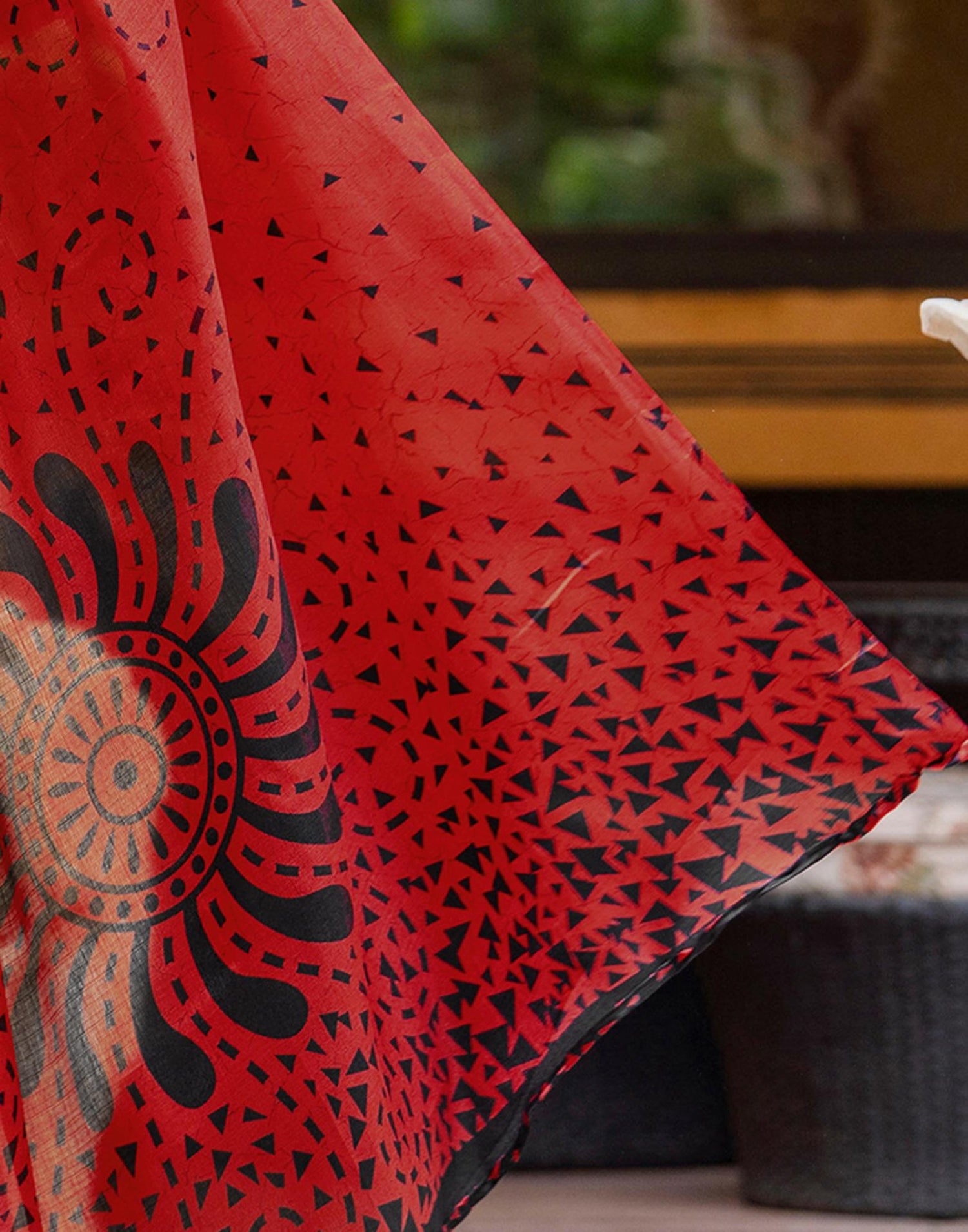 Red Khadi Printed Saree