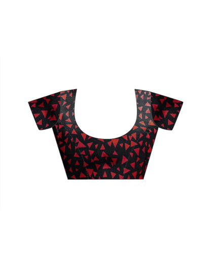 Red Khadi Printed Saree