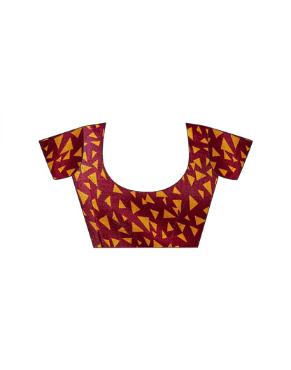 Mustard Khadi Printed Saree